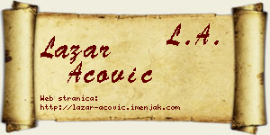 Lazar Acović vizit kartica
